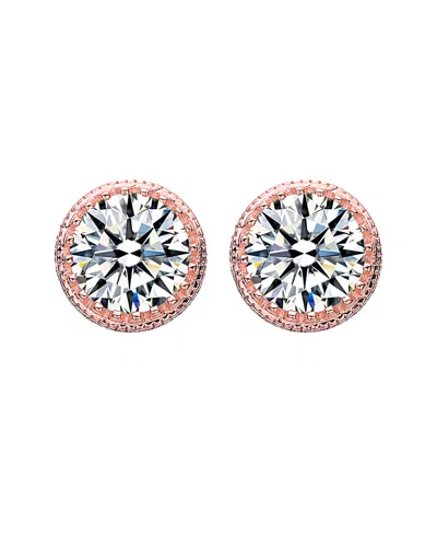 Rachel Glauber 18k Rose Gold Vermeil Cz Studs