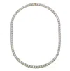 Rachel Glauber 4mm Tennis Necklace With Clear Cubic Zirconia In Gold