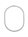 Rachel Glauber 4mm Tennis Necklace With Clear Cubic Zirconia In Grey