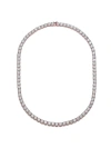 Rachel Glauber 4mm Tennis Necklace With Clear Cubic Zirconia In Silver