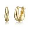 Rachel Glauber Artistic Puffy Hoop Earrings In Gold