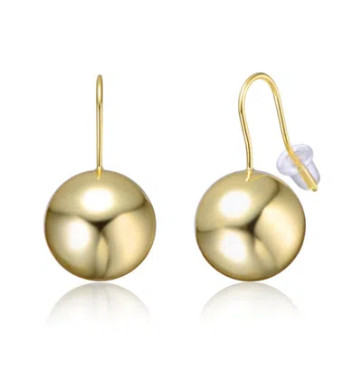 Rachel Glauber Ball Drop Fish Hook Earrings In Gold