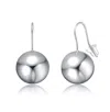 Rachel Glauber Ball Drop Fish Hook Earrings In White