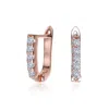 Rachel Glauber Beautiful 13mm U Shaped Clear Cubic Zirconia Hoop Earrings In Multi