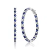 Rachel Glauber Big Hoop With Colored Cubic Zirconia Earrings In Multi