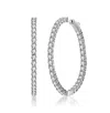 Rachel Glauber Big Hoop With Colored Cubic Zirconia Earrings In Silver