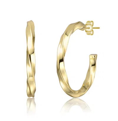 Rachel Glauber Bright Shine C-hoop Earrings In Gold
