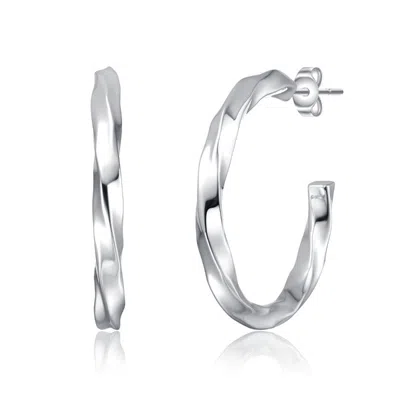 Rachel Glauber Bright Shine C-hoop Earrings In White