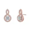 Rachel Glauber Classic Drop Earrings With Clear Cubic Zirconia In Multi