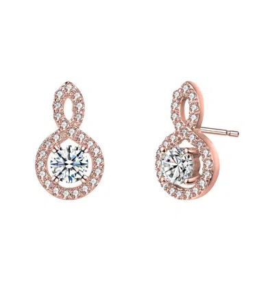 Rachel Glauber Classic Drop Earrings With Clear Cubic Zirconia In Multi