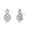 Rachel Glauber Classic Drop Earrings With Clear Cubic Zirconia In Silver