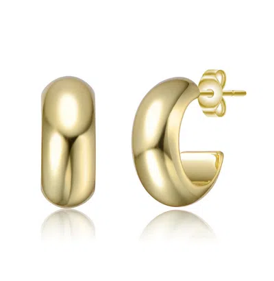 Rachel Glauber Classic Tubular C-hoop Earrings In Gold