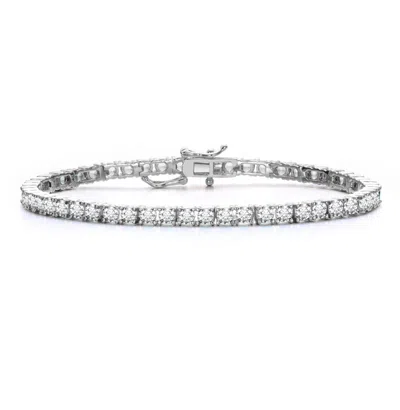 Rachel Glauber Clear 3mm Cubic Zirconia Tennis Bracelet