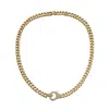Rachel Glauber Clear Cubic Zirconia Curb Link Chain Necklace