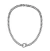 Rachel Glauber Clear Cubic Zirconia Curb Link Chain Necklace