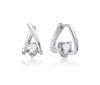 Rachel Glauber Clear Cubic Zirconia Huggie Style Earrings In White