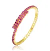 Rachel Glauber Colored Cubic Zirconia Bypass Tennis Bracelet In Gold