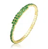 Rachel Glauber Colored Cubic Zirconia Bypass Tennis Bracelet In Green