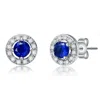 Rachel Glauber Colored Cubic Zirconia Halo Round Stud Earrings