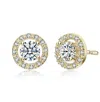 Rachel Glauber Colored Cubic Zirconia Halo Round Stud Earrings