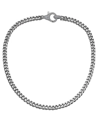 Rachel Glauber Cz Chain Necklace In Metallic