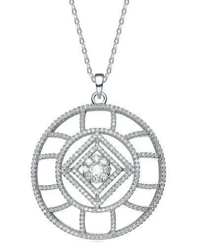 Rachel Glauber Cz Pendant Necklace In White