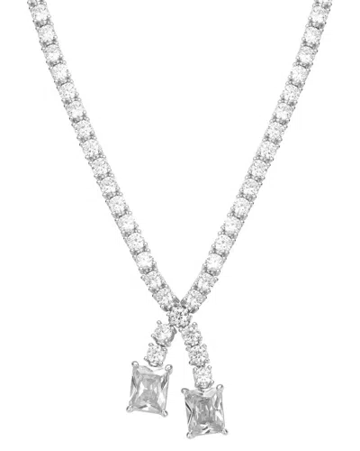 Rachel Glauber Cz Statement Necklace In Metallic