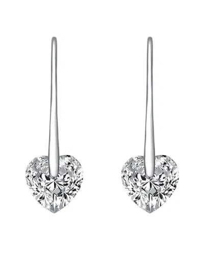 Rachel Glauber Diamond Cz Dangle Earrings In Silver