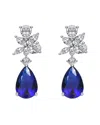 Rachel Glauber White Gold Plated With Colored Cubic Zirconia Teardrop Cluster Earrings