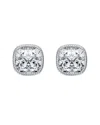Rachel Glauber Square Bezel Set Clear Cubic Zirconia Stud Earring