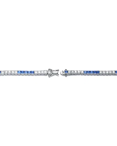 Rachel Glauber Diamond Cz Tennis Bracelet In Silver
