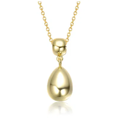 Rachel Glauber Double Bead Drop Pendant Necklace In Gold