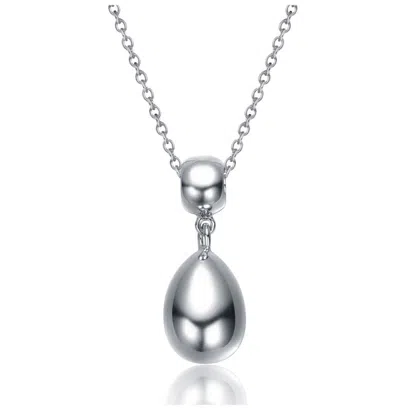 Rachel Glauber Double Bead Drop Pendant Necklace In White