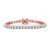 Rachel Glauber Elegant 4mm Clear Cubic Zirconia Magnetic Lock Tennis Bracelet In Multi