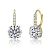 Rachel Glauber Elegant Basket-set Drop Earrings With Colored Cubic Zirconia In Gold
