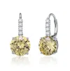 Rachel Glauber Elegant Basket-set Drop Earrings With Colored Cubic Zirconia In Yellow