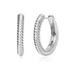 Rachel Glauber Elegant White Gold Plated Small Hoop Earrings In Metallic