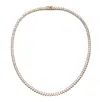 Rachel Glauber Flawless Tennis Necklace With Clear Cubic Zirconia In Gold