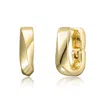 Rachel Glauber Geometric Rectangle Mini Hoop Earrings In Gold