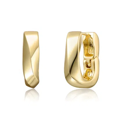 Rachel Glauber Geometric Rectangle Mini Hoop Earrings In Gold