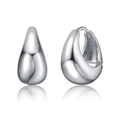 Rachel Glauber Gleaming Elegance Mini Huggie Hoop Earrings In White