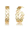 Rachel Glauber Gorgeous Open Hoop Earrings With Clear Cubic Zriconia In Gold