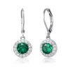 Rachel Glauber Halo Leverback Dangle Earrings In Green