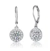 Rachel Glauber Rhodium Plated Cz Drop Earrings In Silver