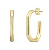 Rachel Glauber 14k Gold Plated Open Geometric Tubular C-hoop Earrings In Gold
