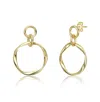 Rachel Glauber Interlocking Elegance 14k Gold Plated Dangle Earrings In Gold