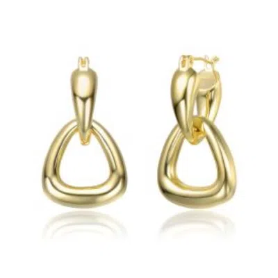 Rachel Glauber Interlocking V-shape Dangle Earrings In Gold