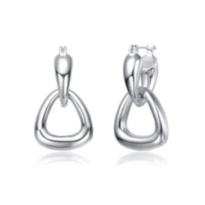Rachel Glauber Interlocking V-shape Dangle Earrings In White