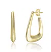 Rachel Glauber Irregular Box-shaped Hoop Earrings In Gold