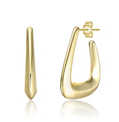 Rachel Glauber Irregular Box-shaped Hoop Earrings In Gold